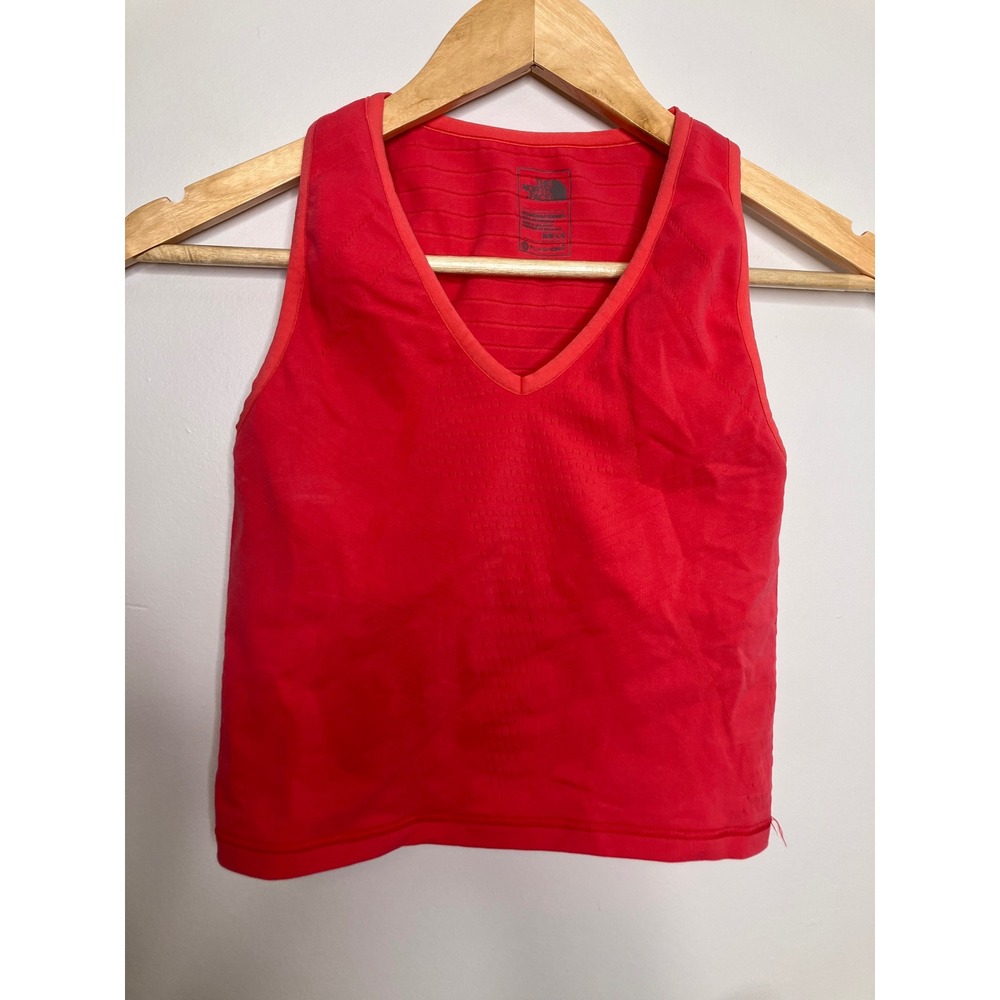 The North Face Tank Top Womens Medium Red Excellent FlashDry V-Neck Racerback